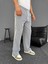 Su Yolu Çizgili Cepli Pantalon - Gri 3