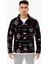 Erkek Yarım Fermuarlı Desenli Polar Sweat Tribal Etnik Desen Yakalı, Uzun Kollu, Oversize Rahat K 1