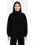 Üç Iplik Dık Yaka Yarım Fermuarlı Sweatshirt - Siyah 3