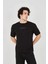 Unisex Jakar Kumaş Slim Fit T-Shirt - Siyah 1