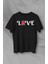 Sevgililer Günü Için Özel Tasarım Love Baskılı T-Shirt - Siyah 1