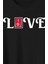 Sevgililer Günü Için Özel Tasarım Love Baskılı T-Shirt - Siyah 2