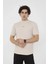 Unisex Bisiklet Yaka Slim Fit T-Shirt- Bej 1