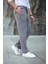 Erkek Paça Yırtmaçlı Burgu Selanik Dokulu Jogger Buggy Pantalon Rahat Kalıp - Gri 1