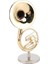 Pirinç Minyatür Sousaphone Modeli - Sorunsuz Cilalı ve Parlak Yüzey! Stand & Koruyucu Kılıf, Müzik Odaları, Raflar, Masalar ve Oturma Odası Merkez Parçaları Için Harika 4