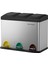 Çöp Kutusu Çöp Kutusu Iç Kova ile 45 Litre 3 x 15L Muelltrennsysteme Pedallı Kova Paslanmaz Çelik LTB45L 1