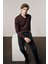 Bordo Polo Yaka Cepsiz Comfort Fit Classic Pamuklu Triko Kazak 1012255007 6