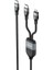 Hkm Tech Duo Power 100W Çift Uçlu, Type-C To Lightning + Type-C Şarj Kablosu, Örgü Tasarım, 1.2 Metre, Siyah 2