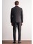 Koyu Antrasit Kırlangıç Yaka Çizgili Desen Kruvaze Esnek 6 Drop Slim Fit Classic Takım Elbise 1001255165 5