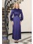 Lara Saten Abiye Elbise Mor ELB78 4