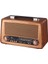 Büyük Boy Retro Radyo Taşınabilir Bluetooth Speaker ve Hoparlör Klasik Antika Tarzı Iç ve Dış Mekan Multiband USB Girişli Dekoratif Klasik Radyo 30,5X18X11,5 cm 3299BT (Koyu Kahverengi) 1