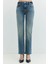Regular Straight Fit Koyu Indigo Kadın Jean Pantolon 9