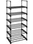 6 Katlı Ayakkabı Rafı, Metal Ayakkabı Rafı, 12-15 Çift Ayakkabı Için Ayakkabı Düzenleyici, Istiflenebilir, Koridor, Oturma Odası, Yatak Odası Için, 30 x 45 x 106 Cm, Siyah LSA23BK 1