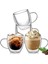 Çift Katmanlı Cam Kupa 250 ml Lüx Çift Cidarlı Kupa - Termos - Iki Duvarlı Yapısı ile Uzun Süre -Soğuk Tutma Özelliği, Kulplu Kahve Espresso Bardağı Brosilikat Layer Cup 1