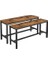 Yemek Odası Bankları, 2'li Set, 32.5 x 108 x 50 Cm, Mutfak, Yemek Odası, Kararlı Çelik Çerçeve, Endüstriyel Tasarım,, Koyu KTB33X 3