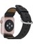 Apple Watch Uyumlu Deri Kordon Orfe 42-44-45MM G1 Siyah 2
