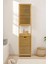 Bambu Kirli Sepetli 1 Raflı Kapaklı Dolabı Düzenleyici Çamaşır Sepeti Organizer DB-0010 1