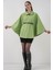 Kadın Kemerli Kaşe Panço 9170 - E.yeşil 2