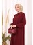 Boydan Düğmeli Elbise 6045 Bordo 5