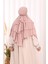 Peçeli 3 Katlı Şifon Sufle Şal 6012 Pudra 4
