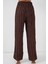 Kadın Dokulu Esnek Örme Pantolon 30057 - Kahverengi 5