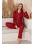 Kadın %100 Pamuk Milan Soft Pijama Takımı-Pat Yakalı-Boydan DÜĞMELI-DESENLI-12422 2