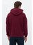 Erkek Oversize Pamuklu Kanguru Cepli 3 Iplik Basic Kapüşonlu Sweatshirt Bordo - L 7