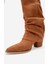 Elarıs Taba Süet Körüklü Kadın Kalın Topuklu Çizme 4