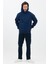 Erkek Oversize Pamuklu Kanguru Cepli 3 Iplik Basic Kapüşonlu Sweatshirt Lacivert - M 4