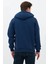 Erkek Oversize Pamuklu Kanguru Cepli 3 Iplik Basic Kapüşonlu Sweatshirt Lacivert - M 6