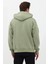 Erkek Oversize Pamuklu Kanguru Cepli Basic 3 Iplik Nakışlı Kapüşonlu Sweatshirt Buz Yeşil - L 5