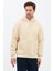 Erkek Oversize Pamuklu Kanguru Cepli 3 Iplik Basic Kapüşonlu Sweatshirt Bej - Xl 4