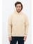 Erkek Oversize Pamuklu Kanguru Cepli 3 Iplik Basic Kapüşonlu Sweatshirt Bej - Xl 5