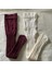 2'li Kız Çocuk Desenli Külotlu Çorap ( 80 Den Orta Kalın Mevsimlik Külotlu Çorap ) Bordo & Vanilya 1
