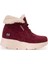 Kadın Süet Kürklü Kısa Spor Bot SS001-0478 Bordo 1