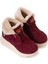 Kadın Süet Kürklü Kısa Spor Bot SS001-0478 Bordo 2