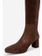Sejas Kahverengi Hakiki Deri Süet Kadın Topuklu Çizme 4