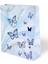 Hediyelik Karton Çanta Kelebek Temalı Varak Baskılı Saplı Kraft Çanta Mavi 10 Adet 1