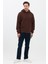 Erkek Oversize Pamuklu Kanguru Cepli 3 Iplik Basic Kapüşonlu Sweatshirt Kahverengi - 2xl 4