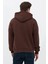 Erkek Oversize Pamuklu Kanguru Cepli 3 Iplik Basic Kapüşonlu Sweatshirt Kahverengi - 2xl 6