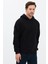 Erkek Oversize Pamuklu Kanguru Cepli 3 Iplik Basic Kapüşonlu Sweatshirt Siyah - Xl 2