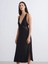 Dream V Yaka Dantel Detaylı Slim/dar Kesim Askılı Siyah Kadın Fantezi Gecelik 5