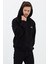 Erkek Oversize Pamuklu Kanguru Cepli Basic 3 Iplik Nakışlı Kapüşonlu Sweatshirt Siyah - M 5