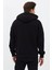 Erkek Oversize Pamuklu Kanguru Cepli Basic 3 Iplik Nakışlı Kapüşonlu Sweatshirt Siyah - M 6
