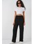 Kadın Dokulu Esnek Örme Pantolon 30057 - Siyah 3