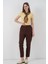 Kadın Beli Lastikli Kumaş Pantolon 30058 - Kahverengi 3