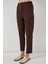 Kadın Beli Lastikli Kumaş Pantolon 30058 - Kahverengi 4
