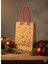 Yılbaşı Desenli Kraft Karton Çanta Seti - 6lı, Kırmızı Saplı Parti, Noel, Hediye Çantası, 12X17 cm 3