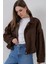 Kadın Kahverengi Oversize Süet Ceket 1055 4