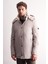 Taş Rengi Çıkma Kapşonlu Dik Yaka Yırtmaçsız Esnek Classic Kaban 1008255165 1